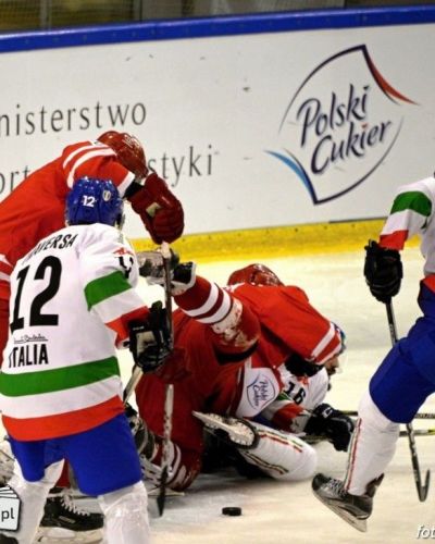 EIHC Janów; Polska - Włochy 1-2, (16.02.18) foto: W.Buszta