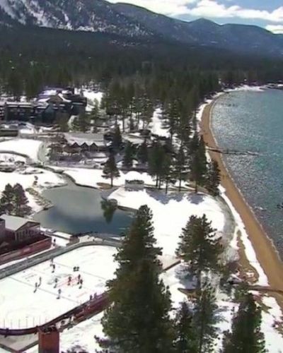 NHL Outdoors nad jeziorem Tahoe w górach Sierra Nevada