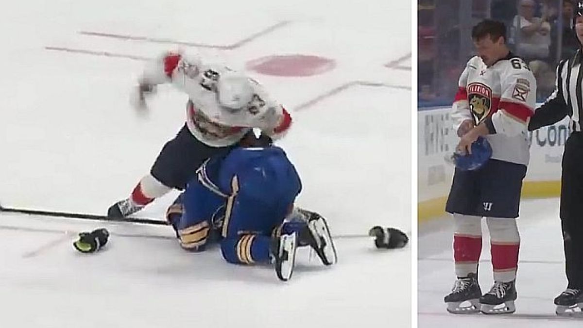 Brad Marchand (Florida Panthers) zaatakował pięściami Rasmusa Dahlina (Buffalo Sabres) i zniszczył mu kask.