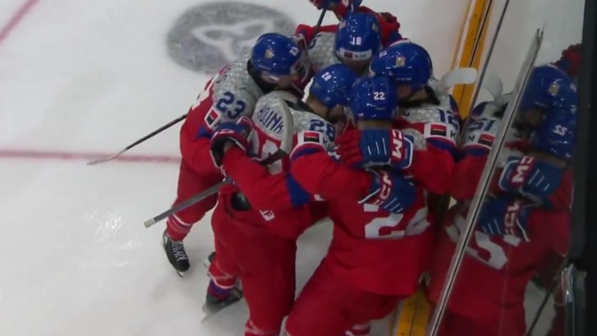 Radość reprezentantów Czech podczas meczu ze Słowacją na Mistrzostwach Świata U20