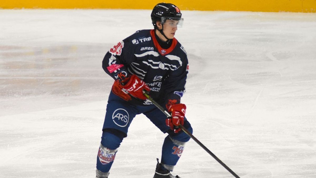 Eryk Schafer, obrońca KH Energi Toruń (fot. Mirosław Luberadzki)