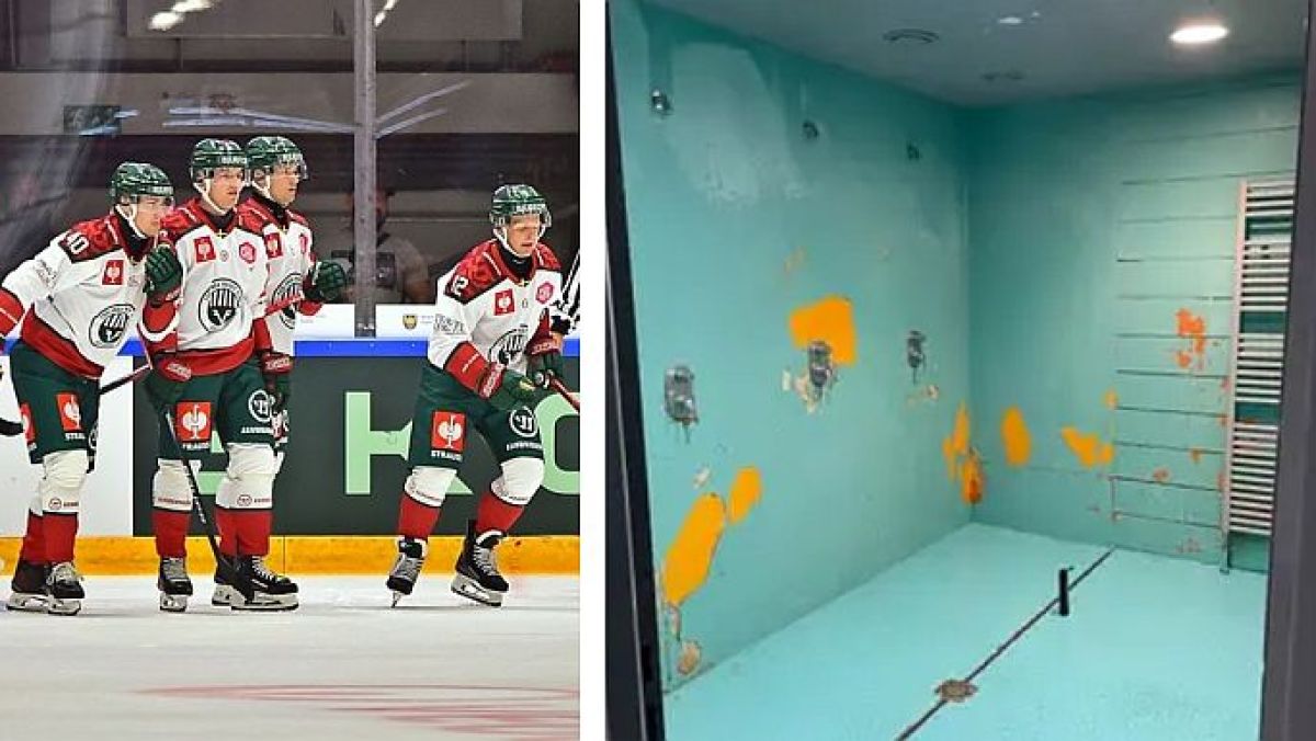 Zawodnicy Frölundy Göteborg (Fot. Tomasz Gonsior) / pomieszczenie kąpielowe w hali w Chomutovie