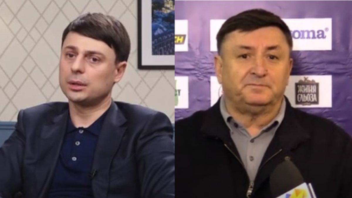 Prezydent Federacji Hokeja Ukrainy Heorhij Zubko (z lewej) i honorowy prezydent Federacji Hokeja Ukrainy Anatolij Brezwin.