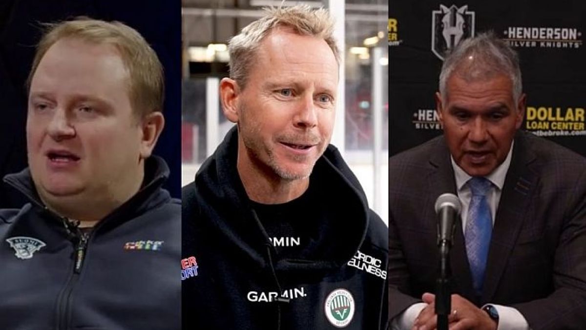 Od lewej: Tomi Lämsä (trener Lukko Rauma), Robert Ohlsson (trener Frölundy Göteborg) i Manny Viveiros (trener Red Bulla Salzburg)