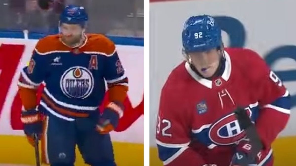 Leon Draisaitl (z lewej, Edmonton Oilers) i Patrik Laine (Montréal Canadiens)