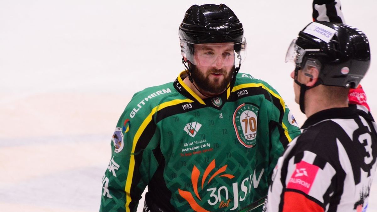Nicholas Ford, napastnik JKH GKS-u Jastrzębie (fot. Klaudia Baron)