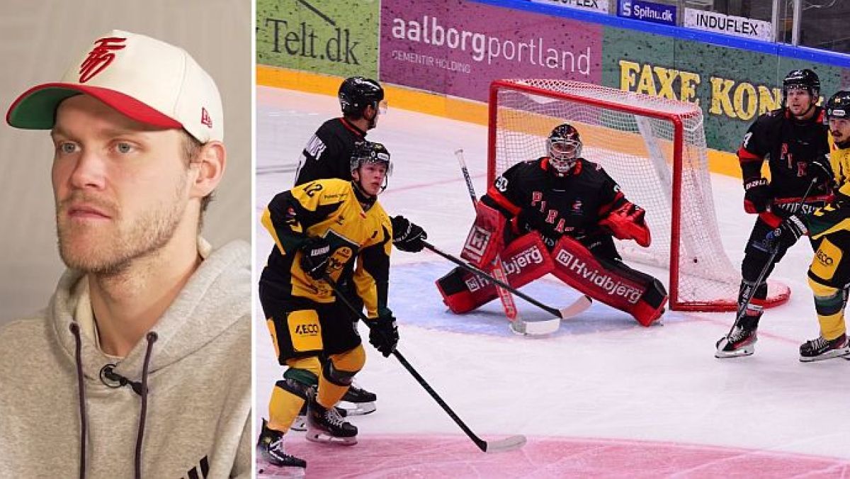 Z lewej: Nikolaj Ehlers (Carolina Hurricanes) / Z prawej: zdjęcie z meczu Aalborg Pirates - GKS Katowice w Pucharze Kontynentalnym 2024-25 (Fot. Klaudia Baron)