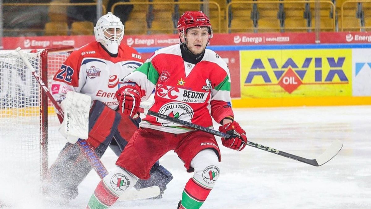 Radosław Sawicki, napastnik EC Będzin Zagłębia Sosnowiec (fot. Natalia Woźniak)