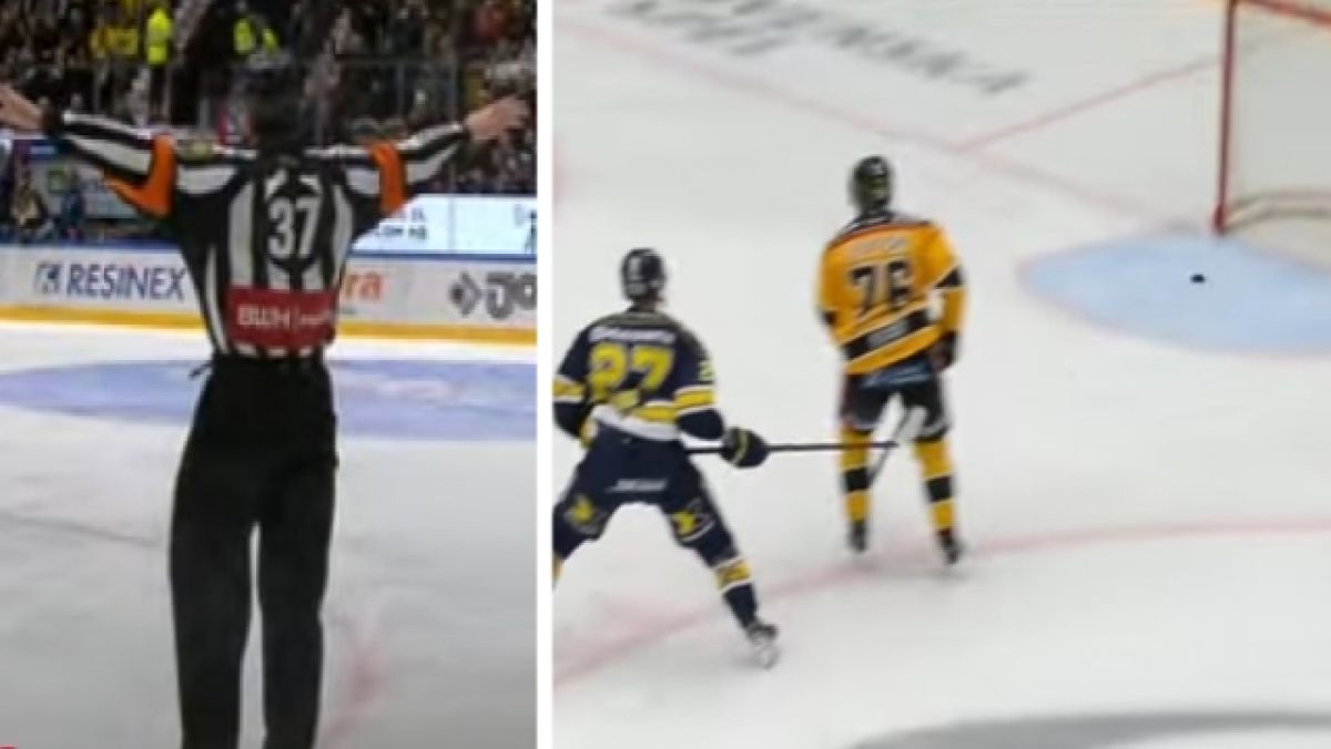 Sędziowie w kontrowersyjnych okolicznościach nie uznali "samobójczego" gola w meczu SHL pomiędzy HV71 Jönköping a Luleå HF.