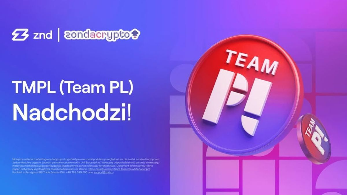 Token Team PL (TMPL) debiutuje na giełdzie zondacrypto