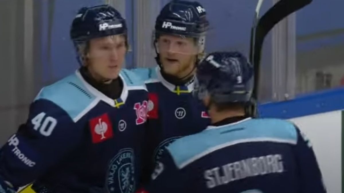 Od lewej: Dennis Rasmussen, Joachim Blichfeld i Victor Stjernborg (Växjö Lakers).