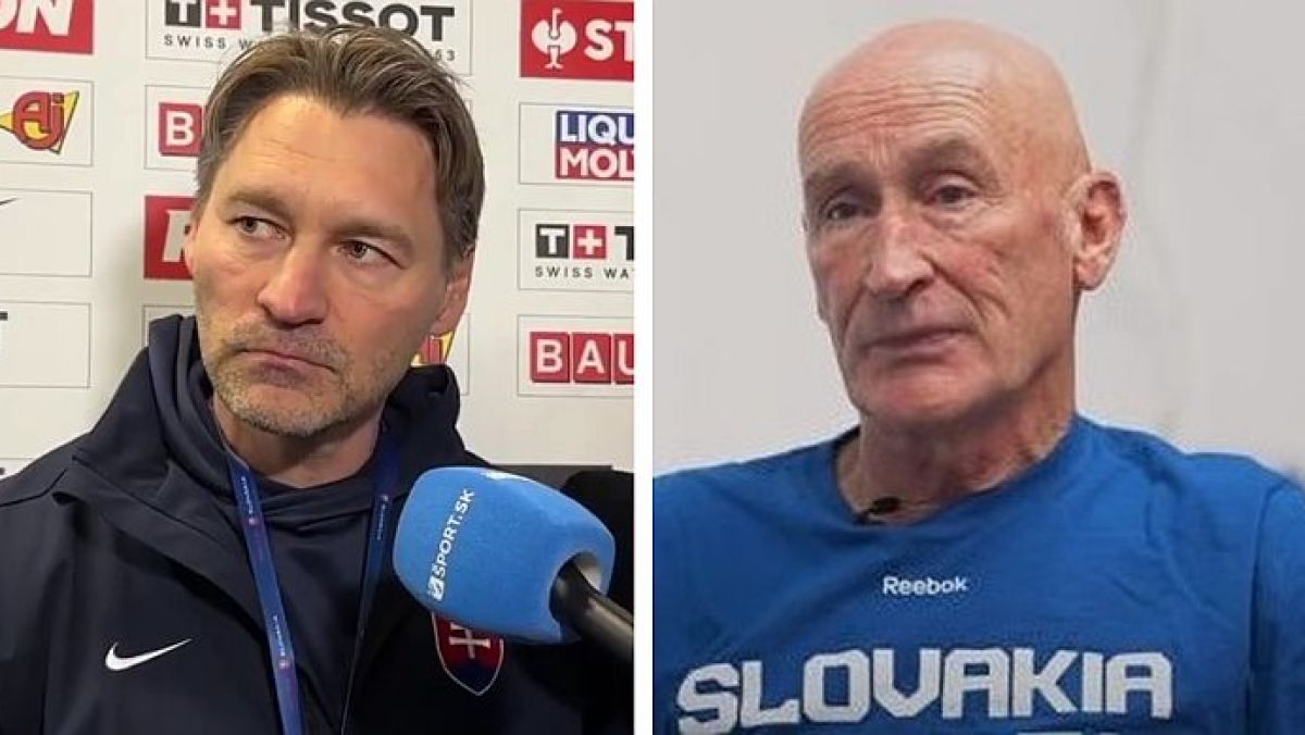 Vladimír Országh (z lewej) zastąpił Craiga Ramsaya (z prawej) na stanowisku trenera reprezentacji Słowacji.