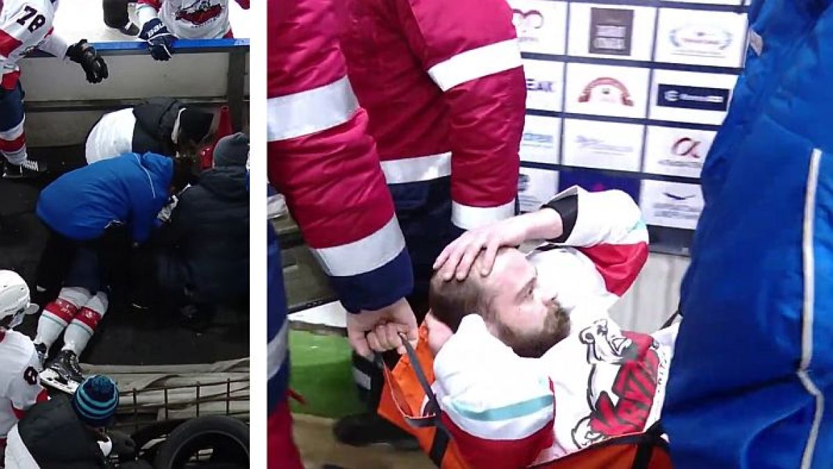 Wasyl-Jurij Kaczan (Kryżynka-Kepitałz) stracił przytomność w boksie podczas meczu ligi ukraińskiej.