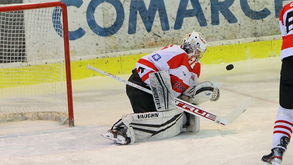 David Zabolotny bramkarz Comarch Cracovii (Fot: cracovia-hokej.pl)